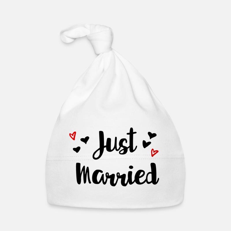 Just married Herzchen Geschenkidee Baby Bio-Mütze