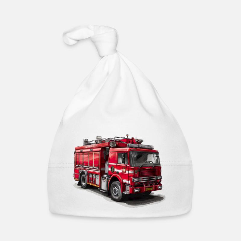 Mit Feuerwehrautos Brände bekämpfen Baby Bio-Mütze