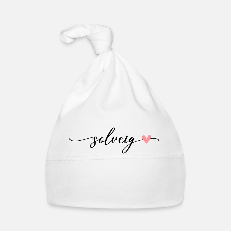 Solveig Name Kalligrafie Schrift Baby Bio-Mütze