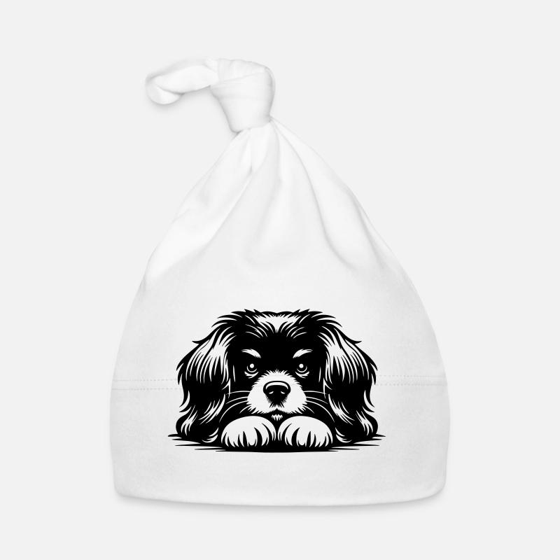Tibetan Spaniel Head with Paws Organic Baby Cap