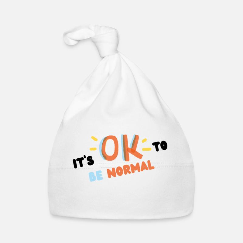 It s ok to be normal (noir) - Bonnet bio Bébé - blanc