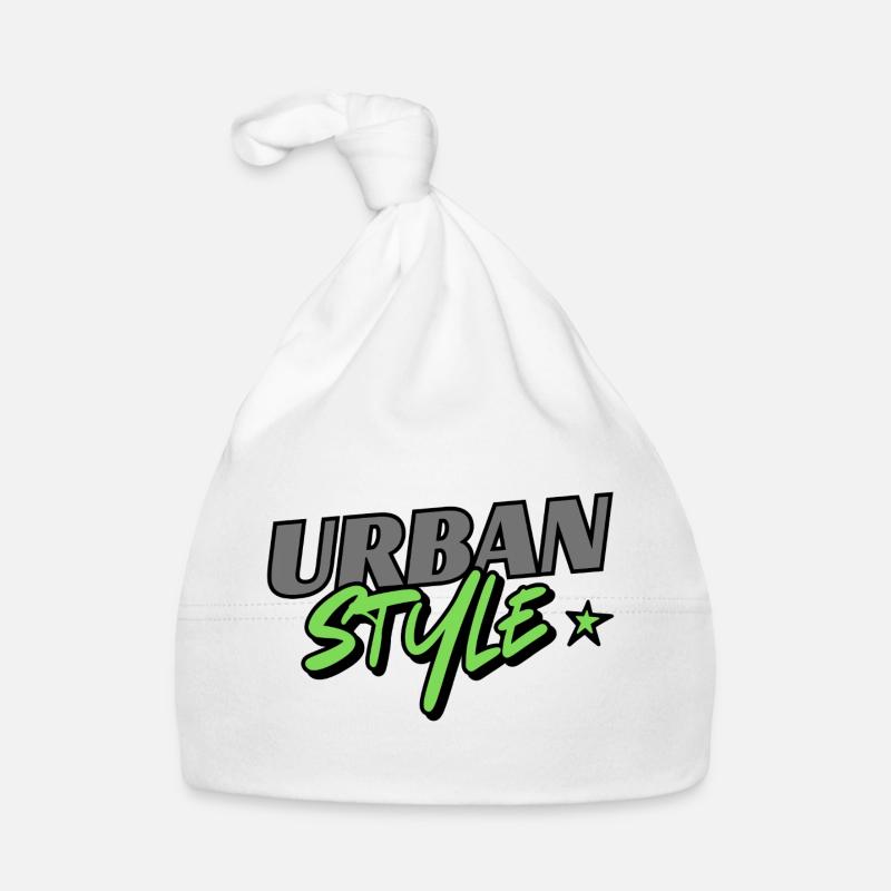 Style urbain – Look graffiti avec un accent vert Bonnet bio Bébé