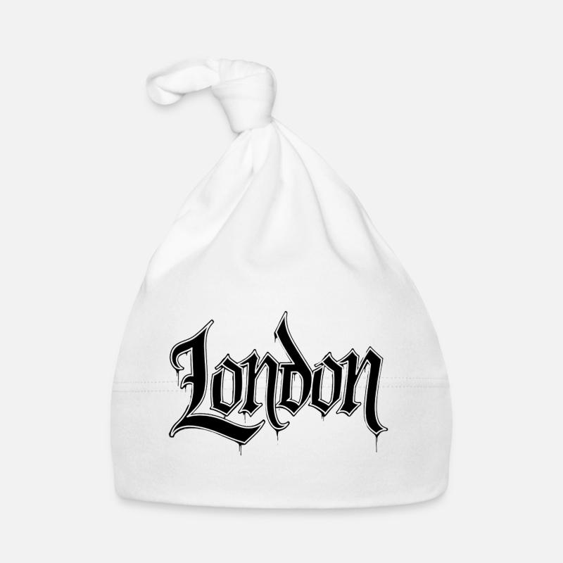 Graphic London typography design Organic Baby Cap