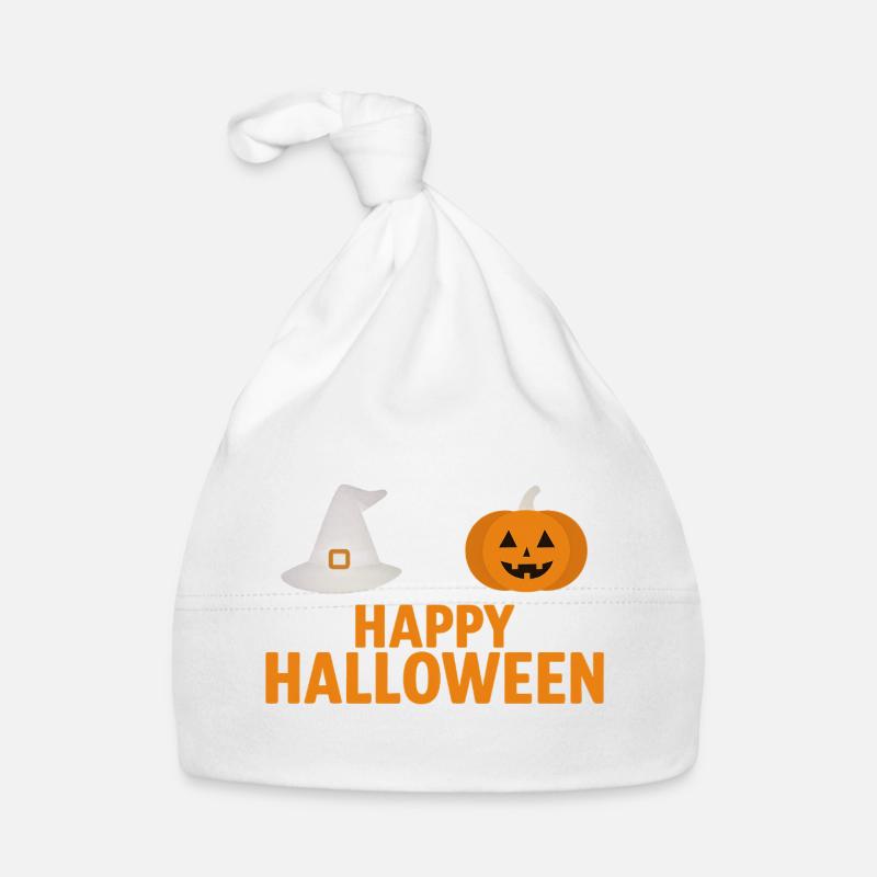 Halloween Pumpkin & Witch Hat Design Organic Baby Cap