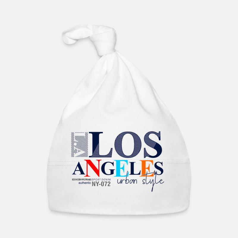 Lebendiges Stadtbild mit buntem Text Baby Bio-Mütze