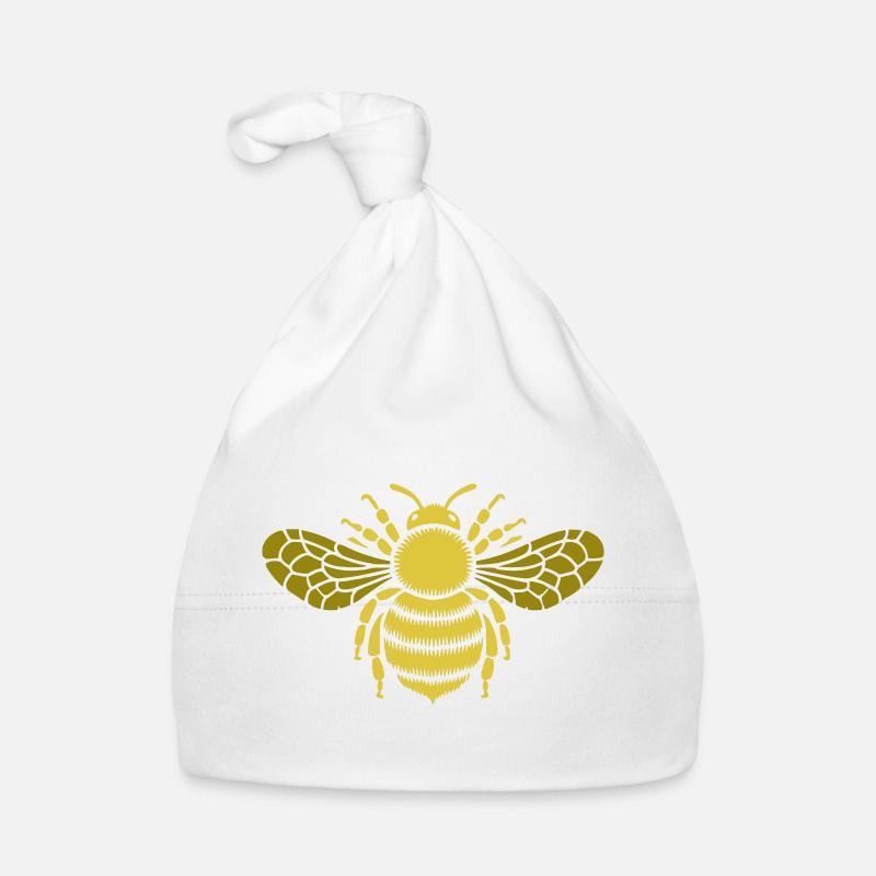 Golden Bee Pattern Organic Baby Cap
