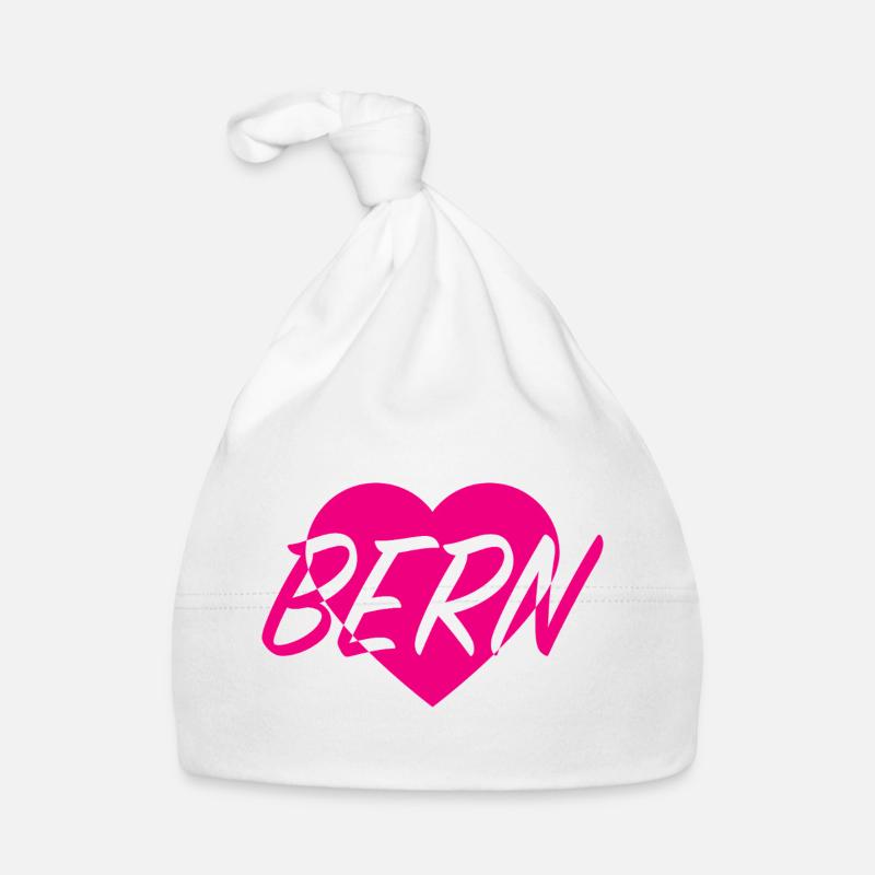 I LOVE BERN Heart Pattern Organic Baby Cap