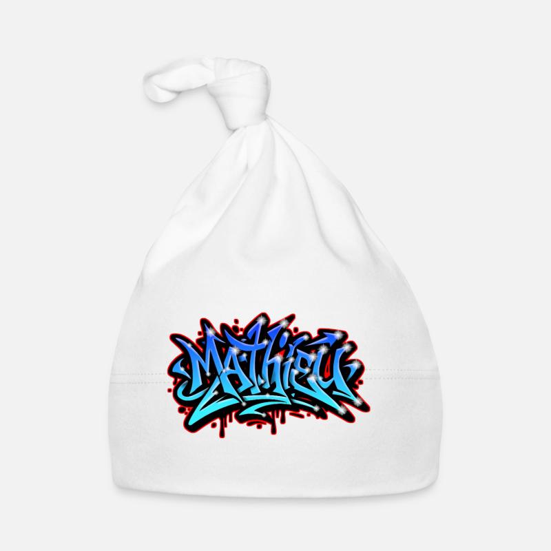 Mathieu Graffiti Neon Printable on Textile Organic Baby Cap