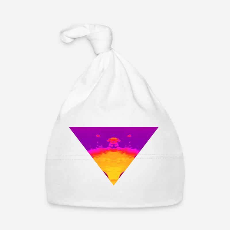 Vortex néon, Cyber Sunset - Bonnet bio Bébé - blanc
