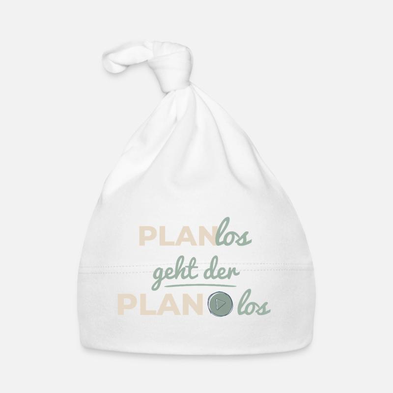 Planlos geht der Plan los  Beige Scandi Typografie Baby Bio-Mütze