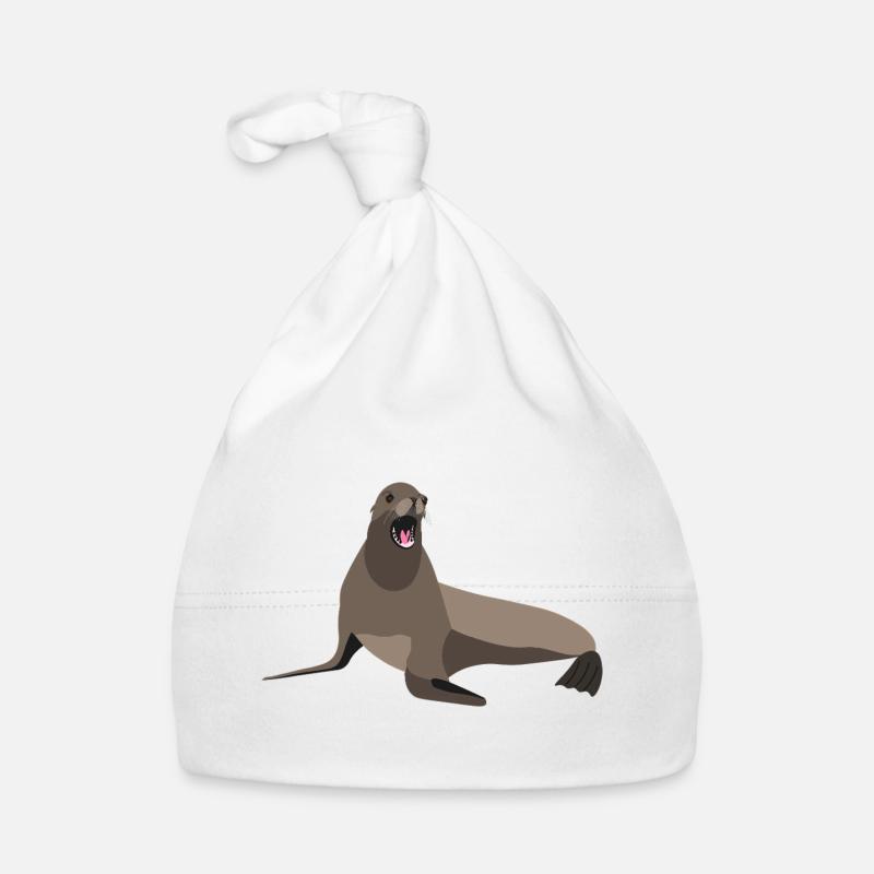Imprimé de lions de mer Bonnet bio Bébé