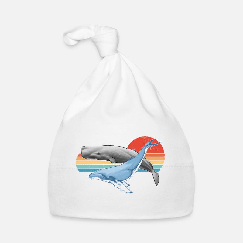 Cachalot et baleine à bosse Bonnet bio Bébé
