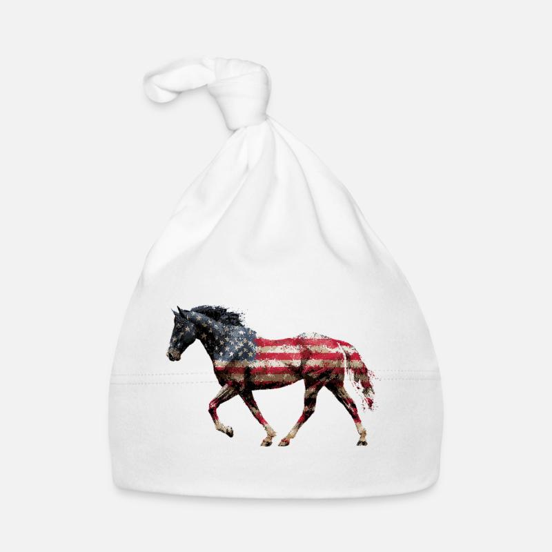 Drapeau des États-Unis de cheval Bonnet bio Bébé