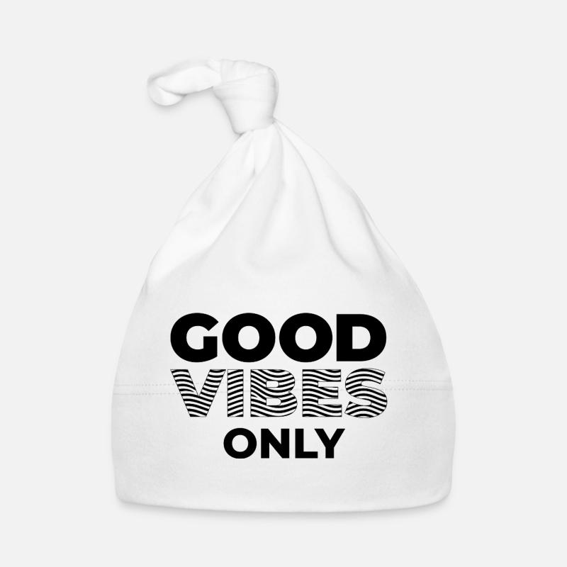 GOOD_VIBES_ONLY_Black Bonnet bio Bébé