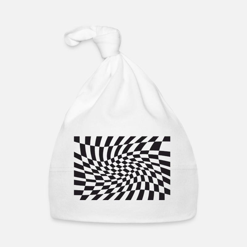 Warped Checker Optical Spiral Organic Baby Cap