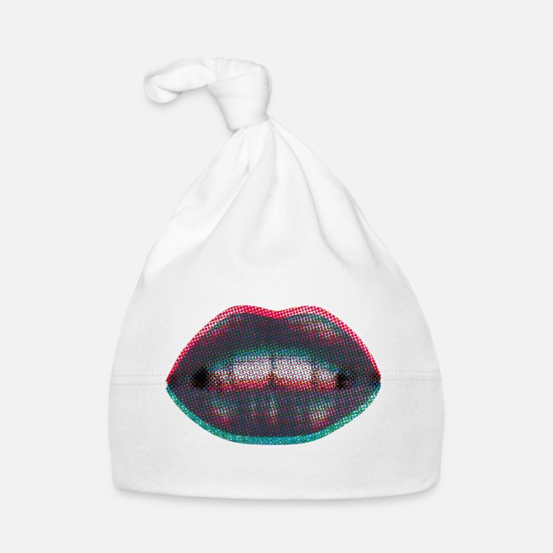 Dotted neon lips Organic Baby Cap