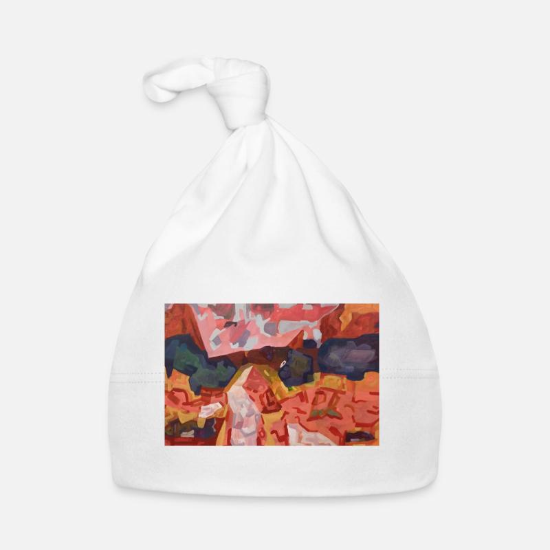 Feu de couleur abstraite - Bonnet bio Bébé - blanc