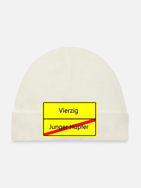 ortsschild_vierzig - Baby Bio-Mütze - Weiß - Vorne
