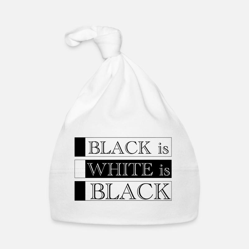 Black Is White Is Black - Minimal Typography Organic Baby Cap
