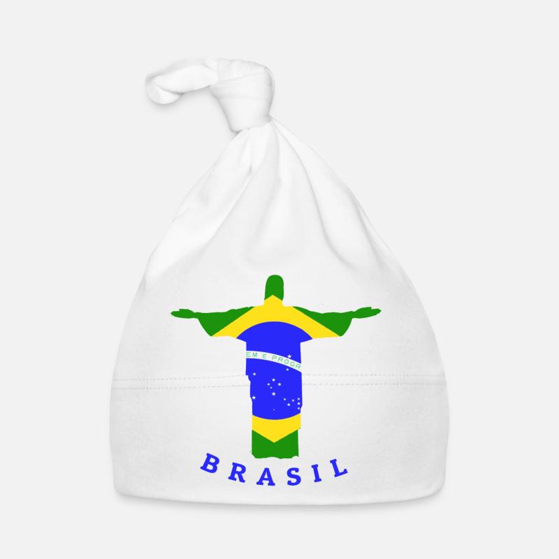 Statue de drapeau du Brésil Bonnet bio Bébé