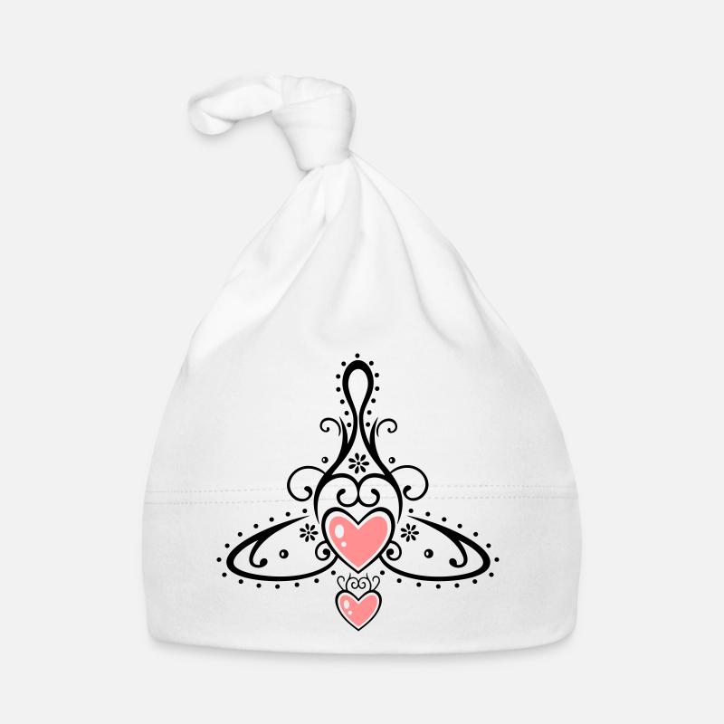 Symbole celtique, mère avec deux enfants. - Bonnet bio Bébé - blanc