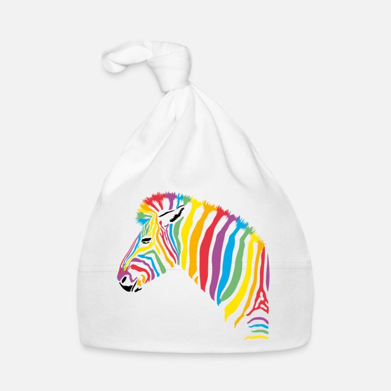 rainbow zebra - Baby Bio-Mütze - Weiß