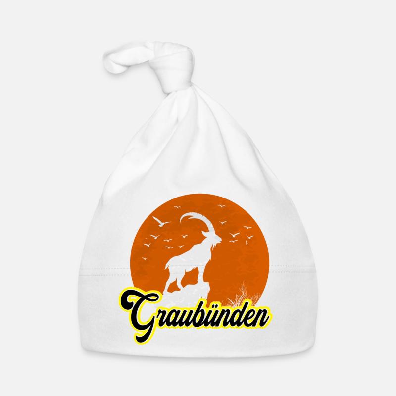 Graubünden Ibex Moon Silhouette Organic Baby Cap