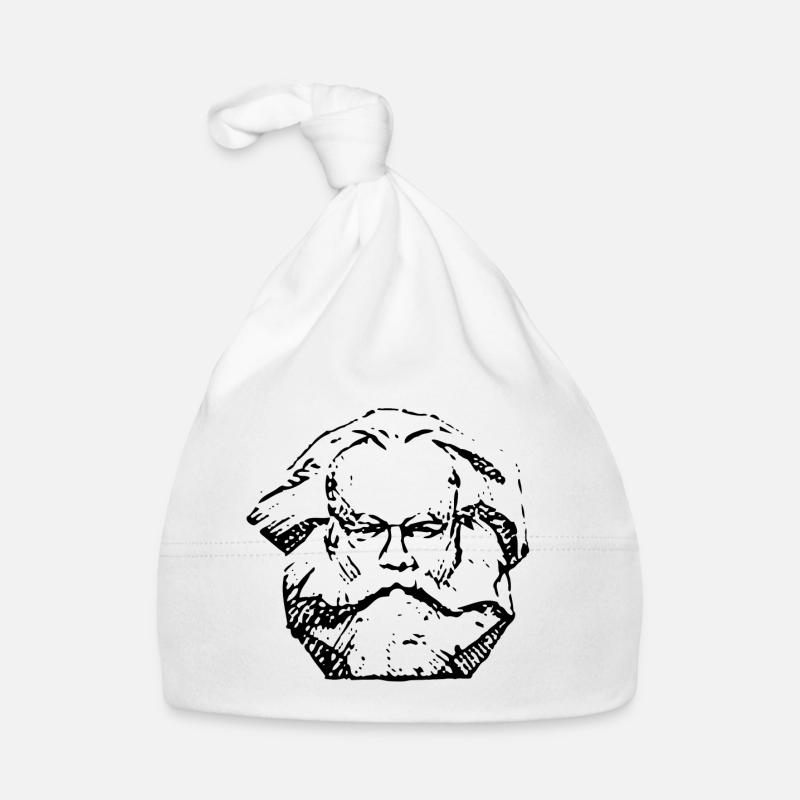 Karl Marx | Abstract Distressed Face Design Organic Baby Cap
