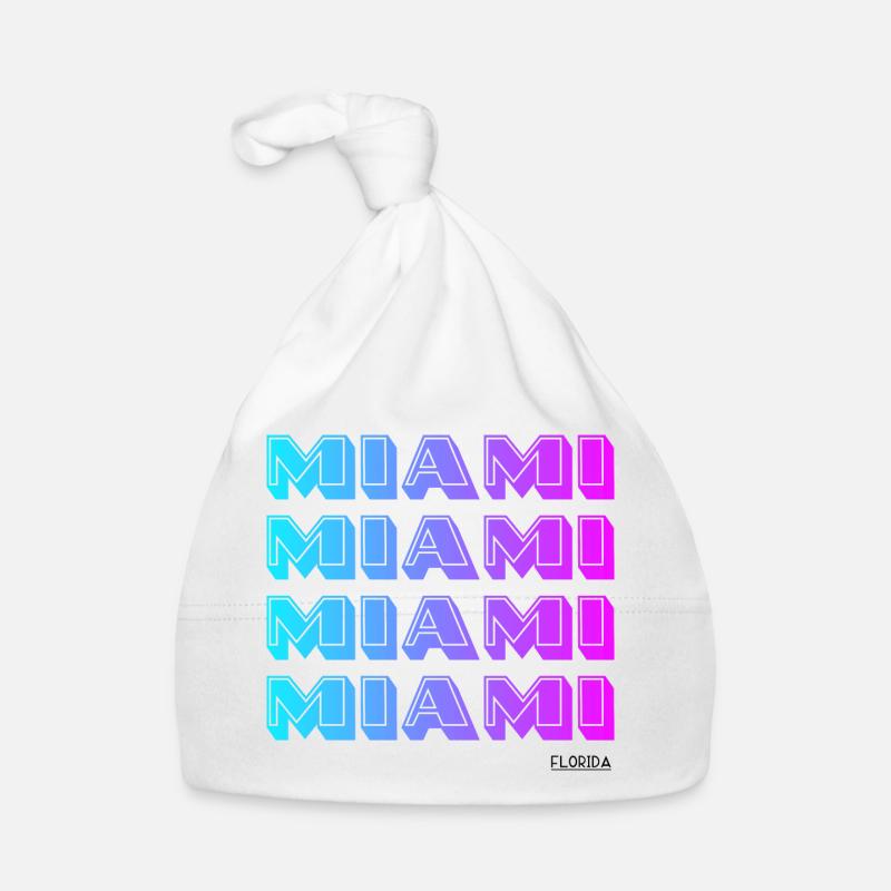 Miami Neon Gradient Muster - Baby Bio-Mütze - Weiß