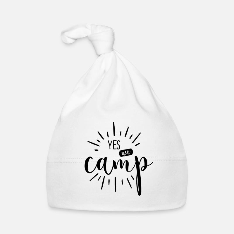 Oui, nous campons! - Bonnet bio Bébé - blanc