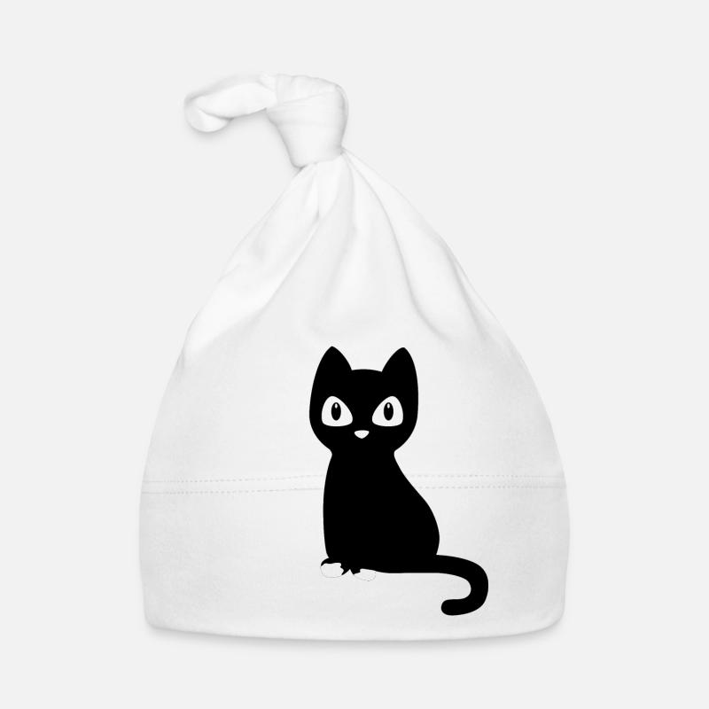 Katze mit farbigen Pfoten - Bonnet bio Bébé - blanc