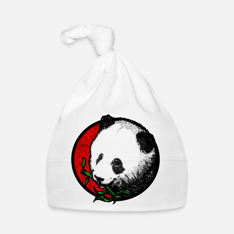 Panda head (bamboo / colored) Organic Baby Cap