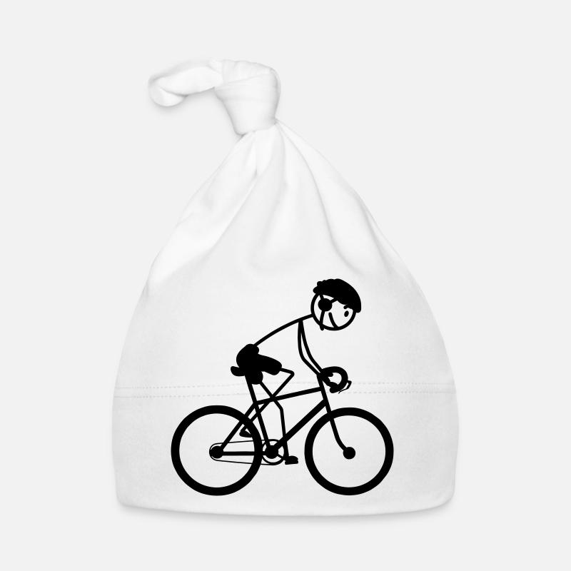 Jung oder Mann auf dem Fahrrad Baby Bio-Mütze