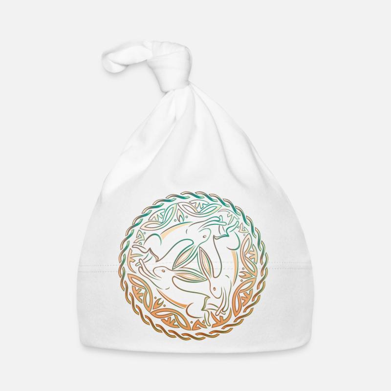 Three Rabbits Three Picture Easter Organic Baby Cap