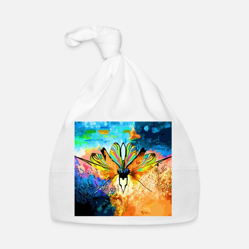 Bunter Falter im Farbmeer Baby Bio-Mütze
