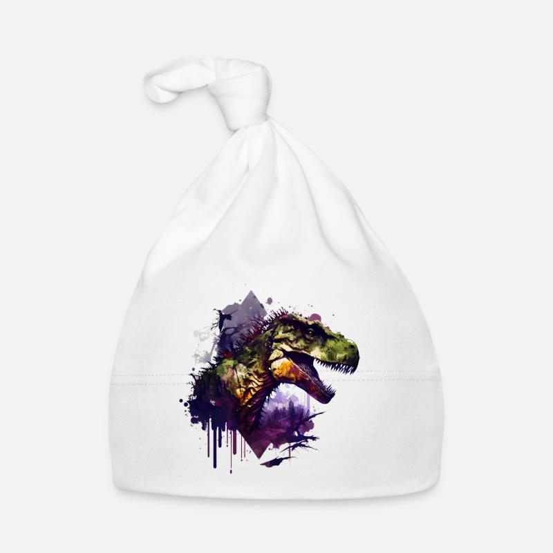 Watercolour T Rex Organic Baby Cap