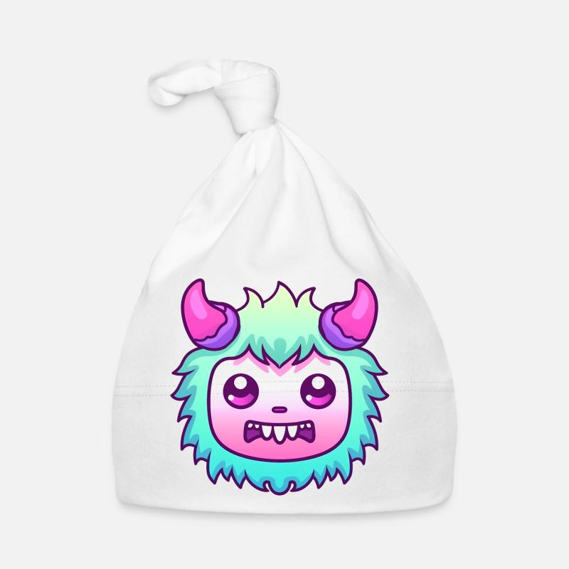Monsterchen mit Hörnern Baby Bio-Mütze