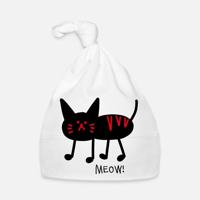 meow! schwarz Baby Bio-Mütze