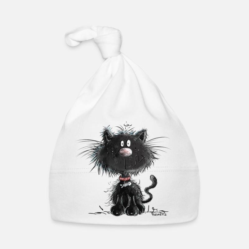 Drollige Schwarze Katze Baby Bio-Mütze