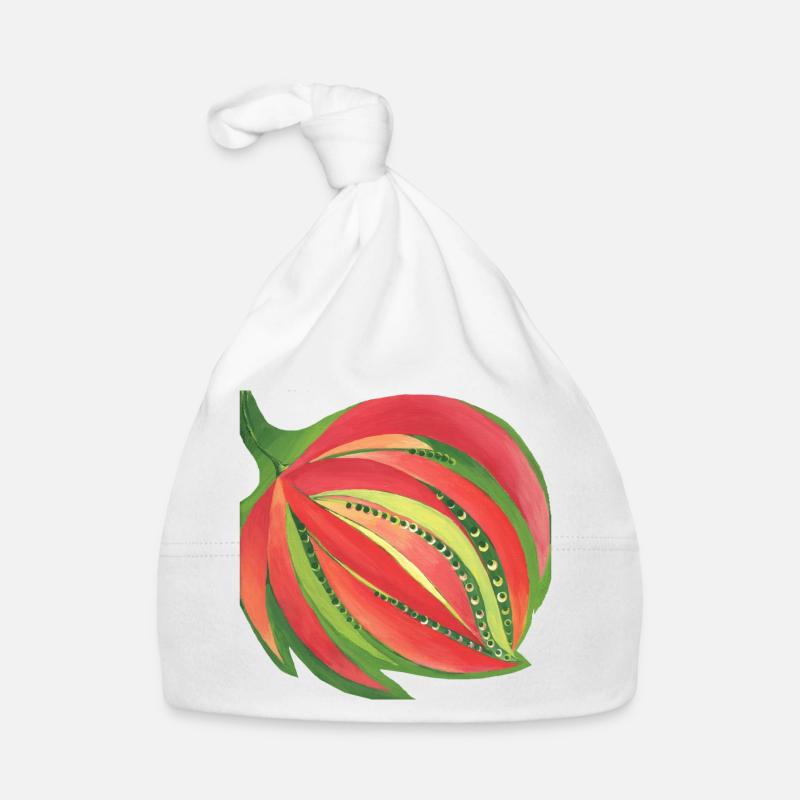 Blume - Baby Bio-Mütze - Weiß