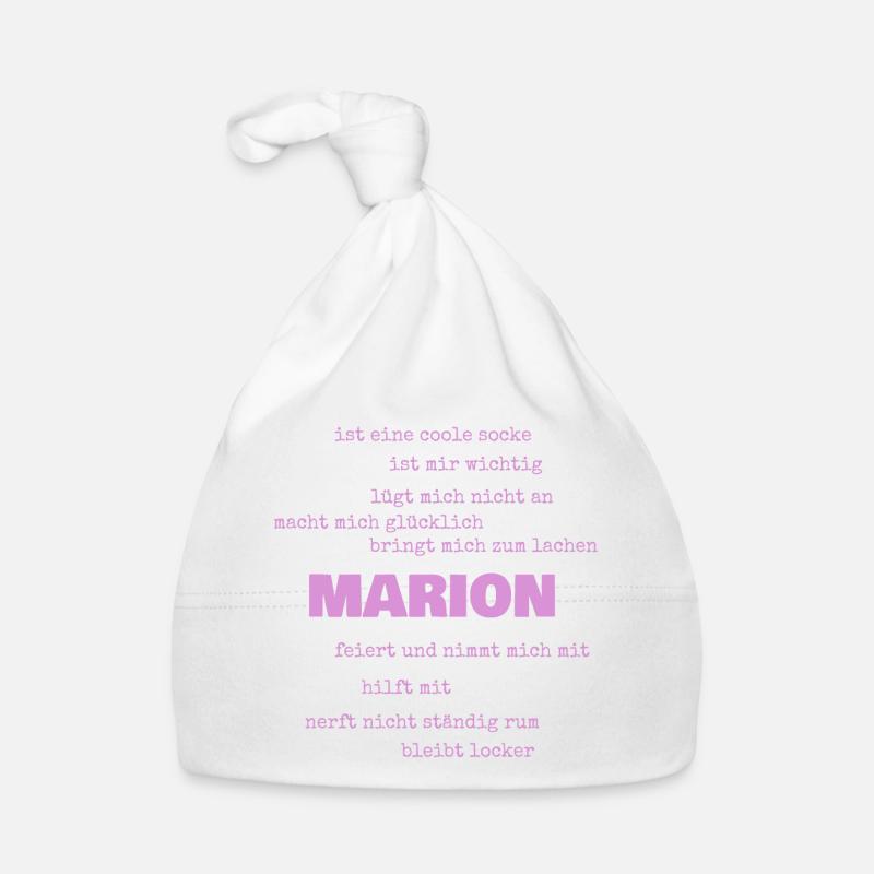 Sprüche Marion - Baby Bio-Mütze - Weiß