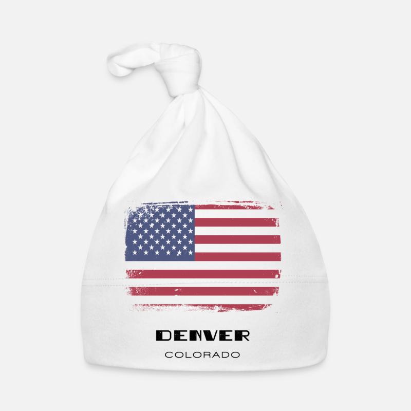 Denver, Colorado, États-Unis - Bonnet bio Bébé - blanc