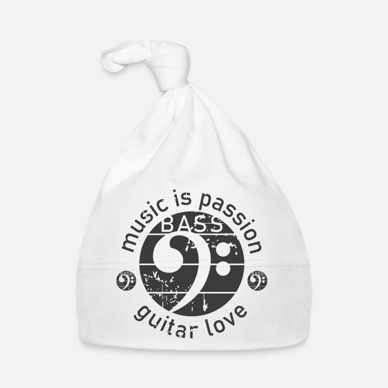 Guitare Basse Clé De Basse Look Utilisé Guitariste Bonnet bio Bébé