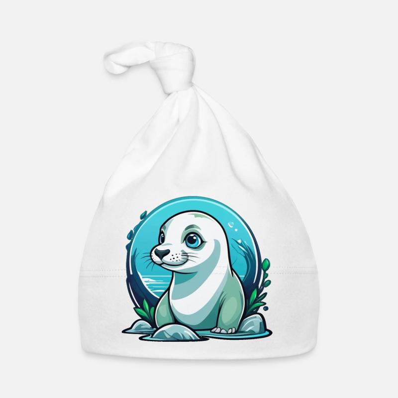 Junge Robbe auf Entdeckertour Baby Bio-Mütze