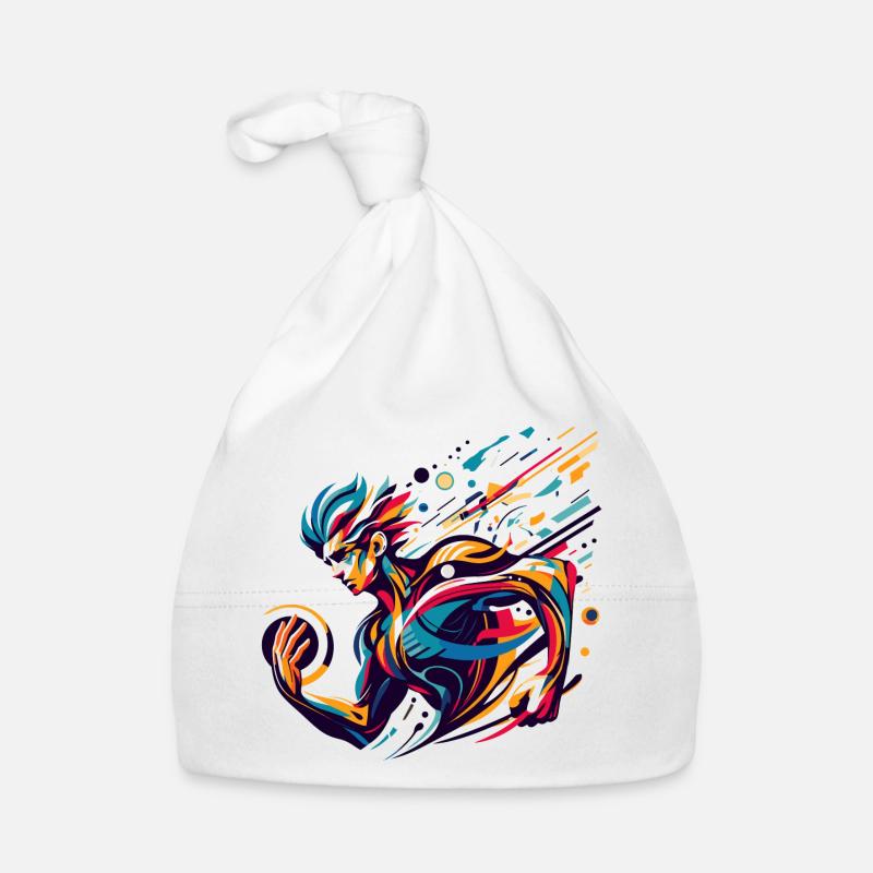 futuristic athlete in vivid colors Organic Baby Cap