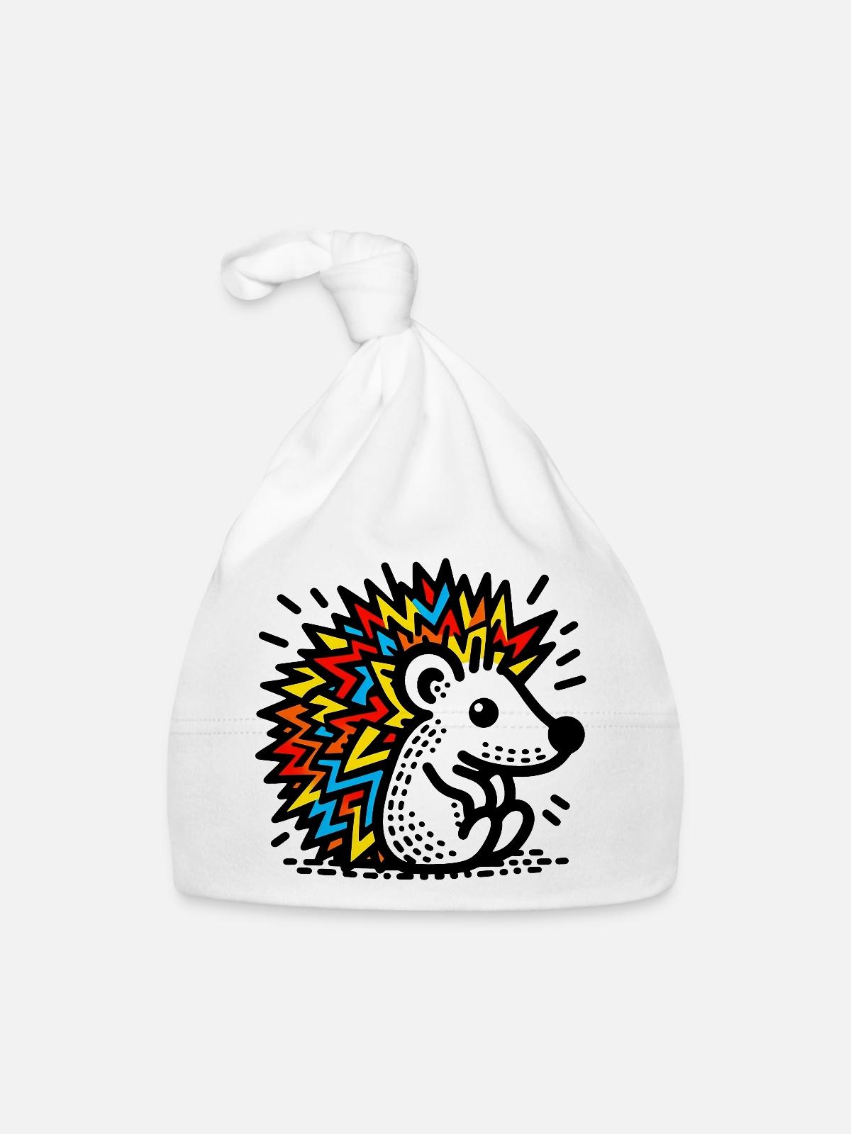 Hérisson - Bonnet bio Bébé - blanc - Devant