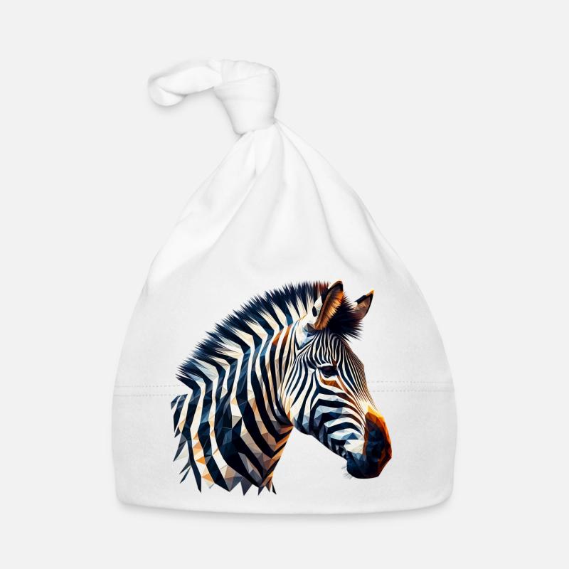 Polygonales Zebra Baby Bio-Mütze