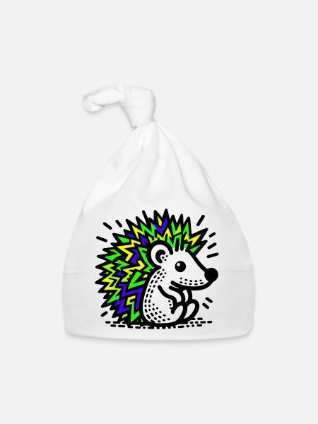 Hérisson - Bonnet bio Bébé - blanc - Devant