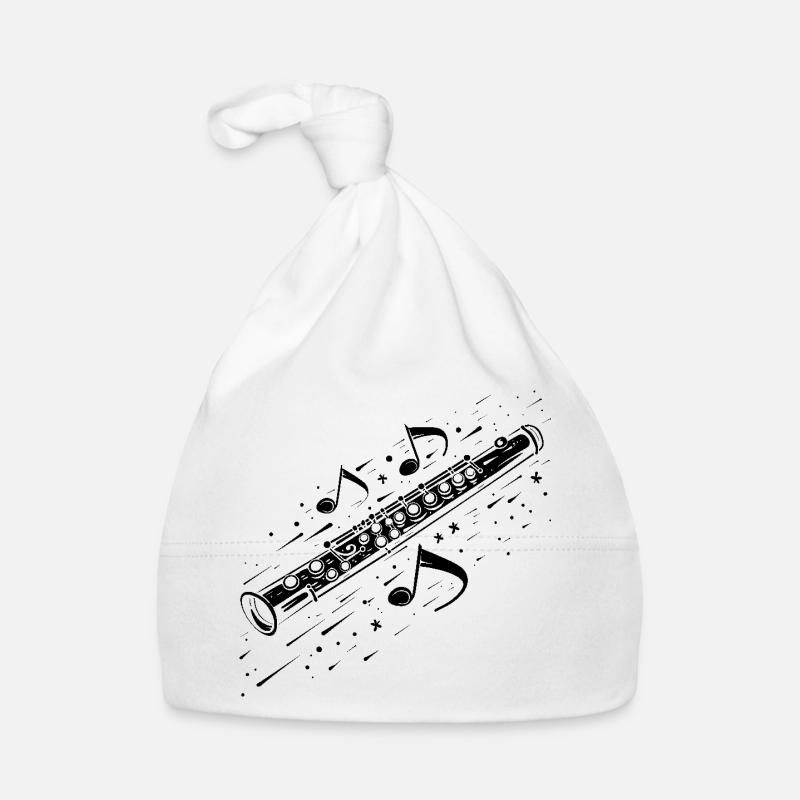 Musique de flûte - Bonnet bio Bébé - blanc