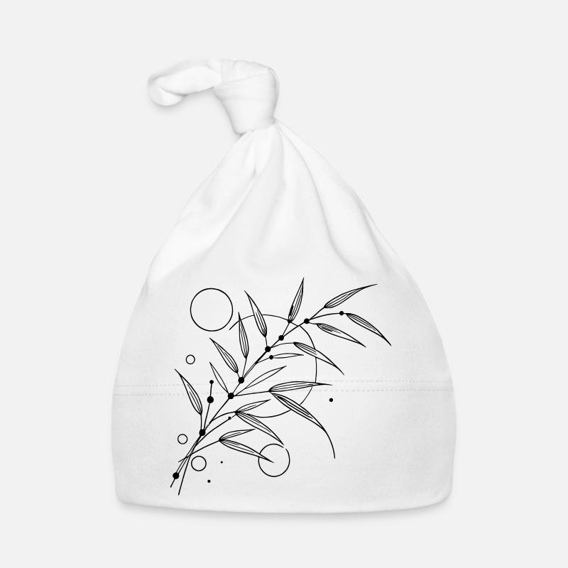 Élégance en bambou – Design minimaliste de la nature - Bonnet bio Bébé - blanc